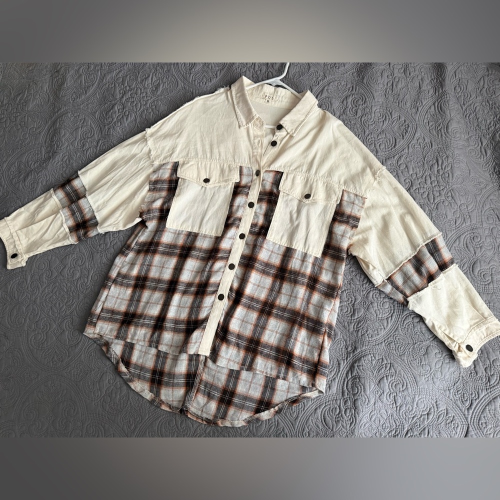 POL Plaid Button-Up Jacket SZ S🤎